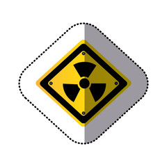 Fototapeta premium yellow matal emblem warning radiation sign, vector illustration design