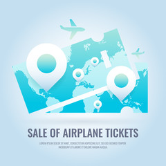 Conceptual poster sales and discounts of airplane tickets.