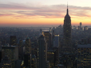Fototapeta na wymiar Sunset over Empire State Building