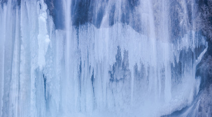 Plitvice lakes winter waterfalls