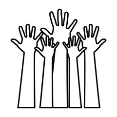 figure hands up icon, vector illustration design
