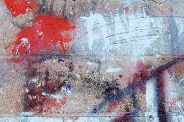 Concrete Wall with Splattered Paint