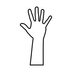 figure hand up icon, vector illustration design