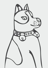 abstract vector illustration of cartoon dog