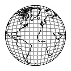 earth planet map icon, vector illustration design