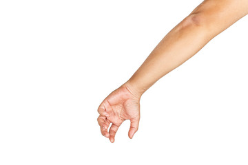 Gesture of reaching to grasp objects.Clipping path inside.