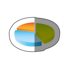 Obraz premium color circular statistic graph icon, vector illustration design