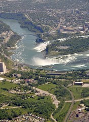 aerial view of Niagara Falls, Ontario Canada