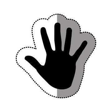 black hand icon image, vector illustration design