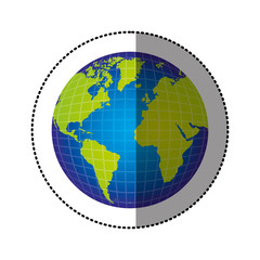 color earth planet map icon, vector illustration design