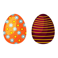 Easter eggs spring colorful celebration decoration holiday vector icons.