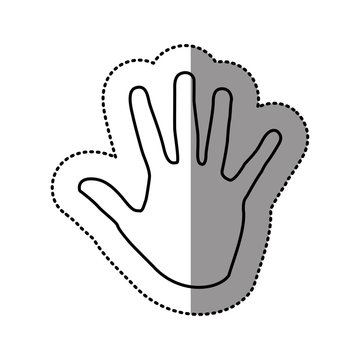silhouette hand icon image, vector illustration design
