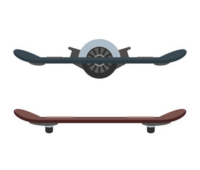 Hoverboard isolated roller vector scooter.