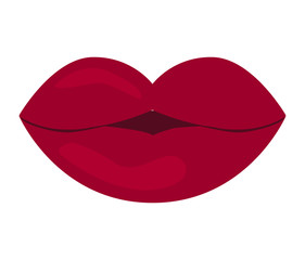 Female lips kiss mouth with a kiss vector illustration