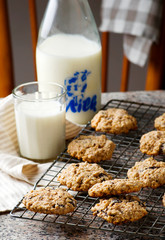 oatmeal chocolate chip cookies.style rustic