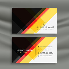 yellow red and black creative business card design