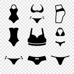 Set of 9 panties filled icons