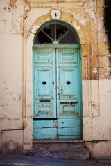 Painted turquoise door Gozo Malta