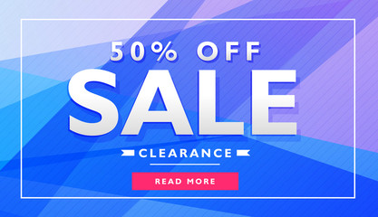 blue advertising banner poster voucher design template