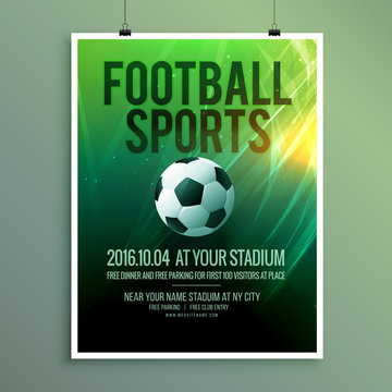 abstract vector football sports flyer poster template design in vector