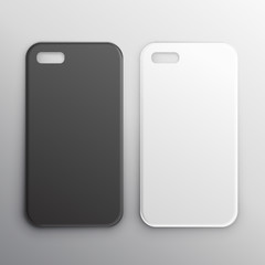 empty black and white smartphone cases set
