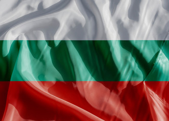 Bulgarien Flagge auf einem Tuch