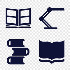 Set of 4 reading filled icons