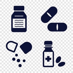 Set of 4 cure filled icons