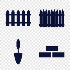 Set of 4 wall filled icons