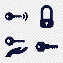 Set of 4 unlock filled icons
