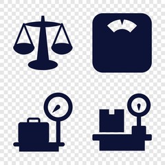 Set of 4 scales filled icons