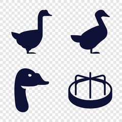Set of 4 duck filled icons