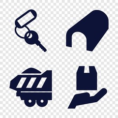 Set of 4 car filled icons