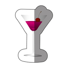 color cocktail beverage with cherry icon, vector illustration design