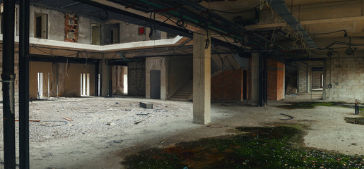 Interior of an Unfinished Building