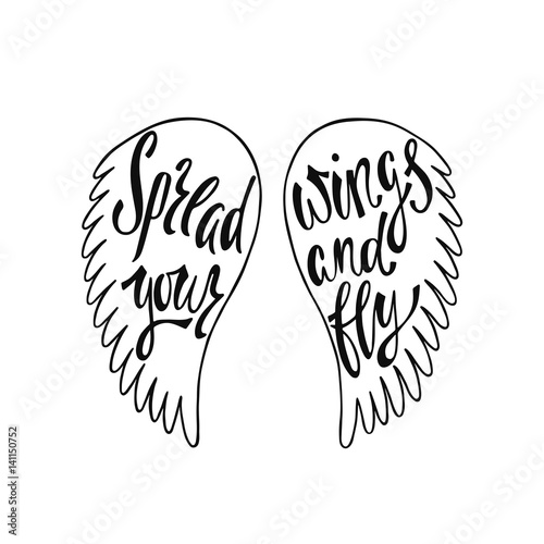 "Spread your wings and fly. Inspirational quote about" Stockfotos und
