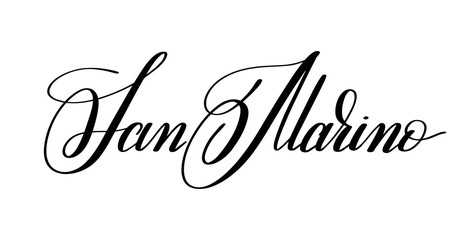 hand lettering the name of the European capital - San Marino