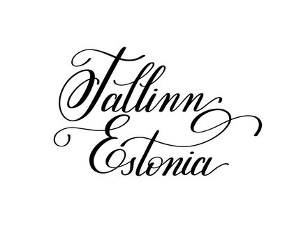 hand lettering the name of the European capital - Tallinn Estoni
