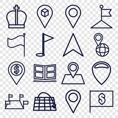 Set of 16 location outline icons