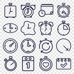 Set of 16 deadline outline icons