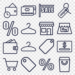 Set of 16 sale outline icons