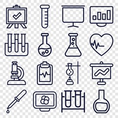 Set of 16 analysis outline icons