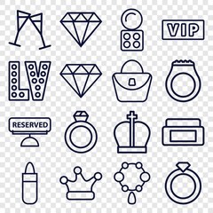 Set of 16 luxury outline icons