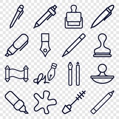 Set of 16 ink outline icons