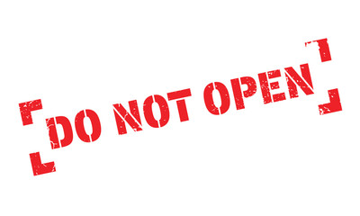 Do Not Open rubber stamp. Grunge design with dust scratches. Effects can be easily removed for a clean, crisp look. Color is easily changed.