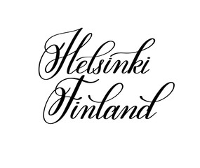 hand lettering the name of the European capital - Helsinki Finla