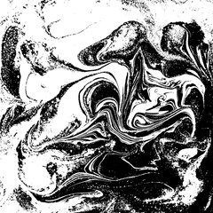Black and white liquid texture, watercolor hand drawn marbling illustration, abstract background