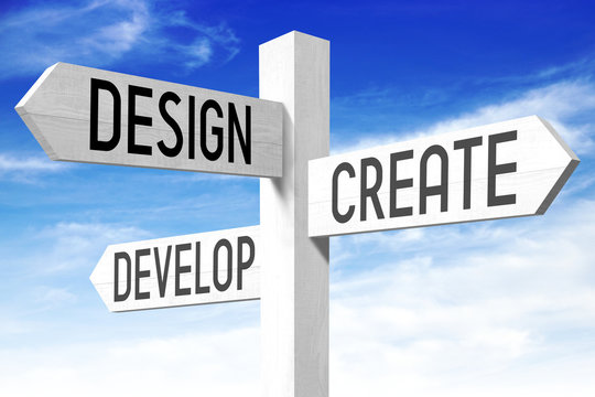 Design, create, develop - signpost
