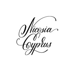 hand lettering the name of the European capital - Nicosia Cyprus