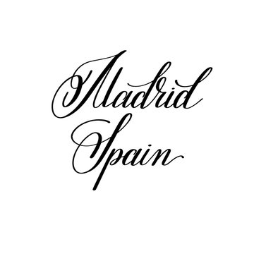 hand lettering the name of the European capital - Madrid Spain 
